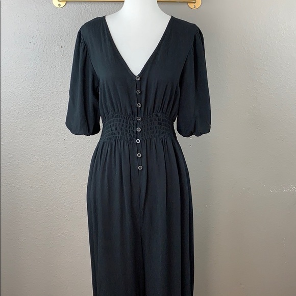 wild fable Pants - Wild Fable black V neck puff sleeve pant romper